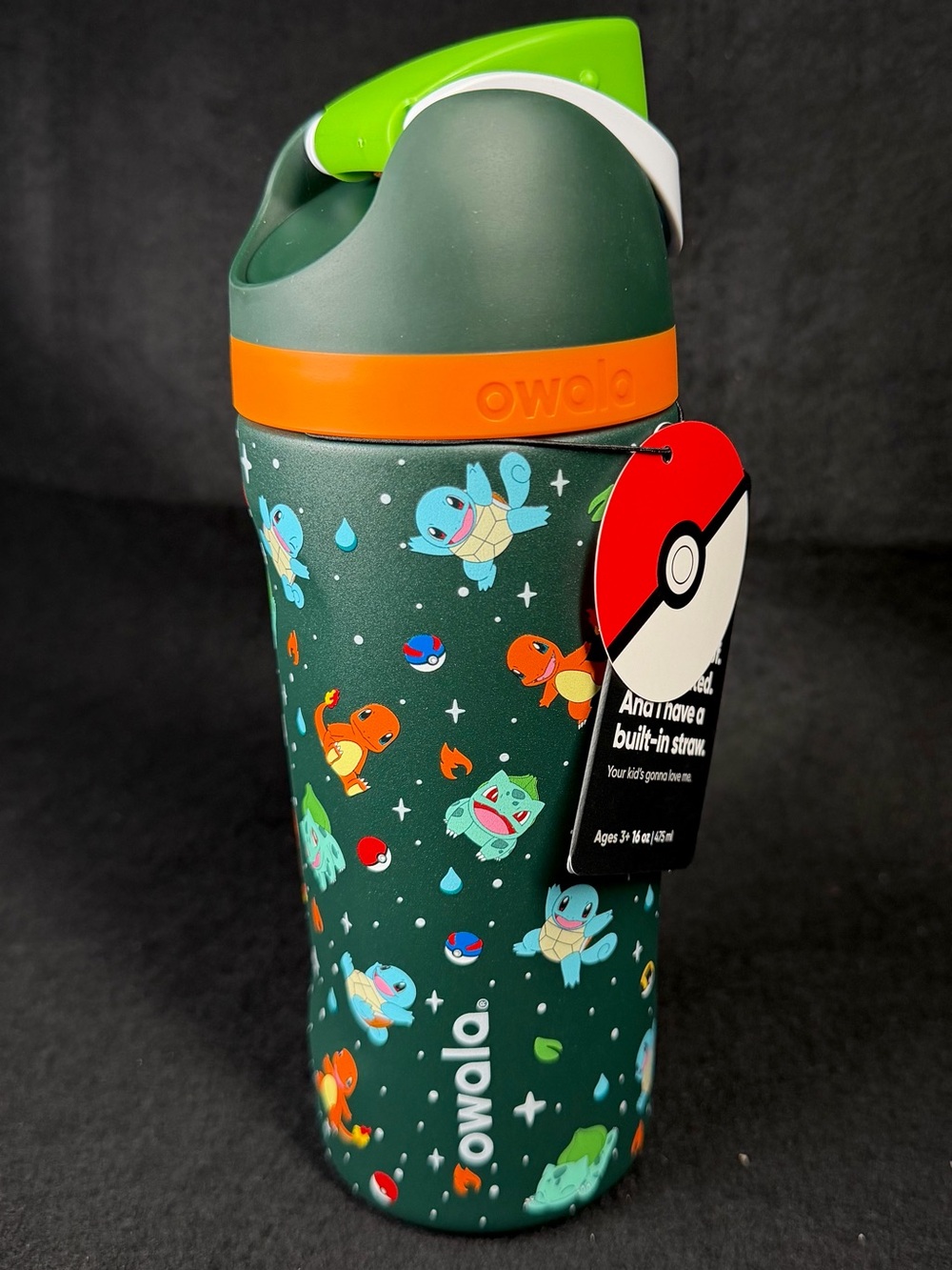 POKÉMON × OWALA FreeSip 16 oz Kanto Region Starters Stainless Steel Water Bottle